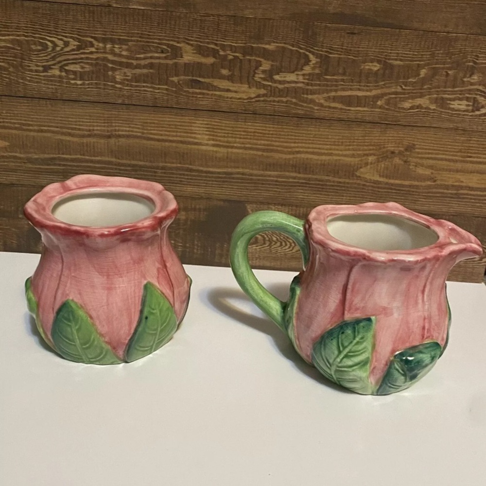 Majolica Sugar And Creamer Set